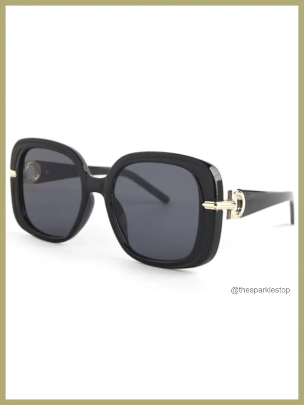 Oversized Square Sunglasses UV400 Thick Frame Retro Y2K
